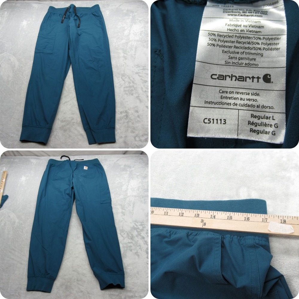 Carhartt Force Scrub Pants Mens Large Teal Pockets Force Essentials Jogger 34x28